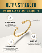 Load image into Gallery viewer, Twisted Cable Magnetic Bracelet Cuff (Gold)