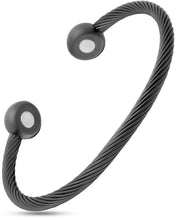 Load image into Gallery viewer, Twisted Cable Magnetic Bracelet Cuff (Gunmetal)