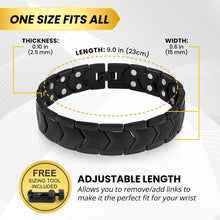 Load image into Gallery viewer, Ultra Strength Magnetic Therapy Bracelet Black Arrow Chain