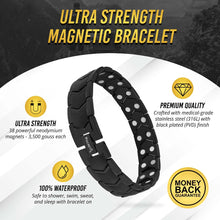 Load image into Gallery viewer, Ultra Strength Magnetic Therapy Bracelet Black Arrow Chain