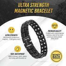 Load image into Gallery viewer, Ultra Strength Magnetic Therapy Bracelet Black Classic