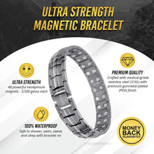 Load image into Gallery viewer, Ultra Strength Magnetic Therapy Bracelet Gunmetal Gray Classic