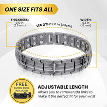 Load image into Gallery viewer, Ultra Strength Magnetic Therapy Bracelet Gunmetal Gray Classic