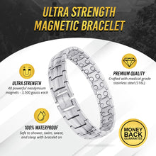 Load image into Gallery viewer, Ultra Strength Magnetic Therapy Bracelet Silver Classic