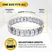 Load image into Gallery viewer, Ultra Strength Magnetic Therapy Bracelet Silver Classic