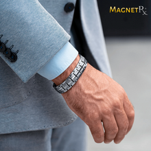 Load image into Gallery viewer, Ultra Strength Magnetic Therapy Bracelet Silver Classic
