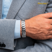 Load image into Gallery viewer, Ultra Strength Magnetic Therapy Bracelet Silver Classic