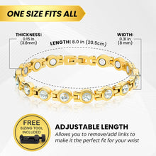 Load image into Gallery viewer, Women's Gold Crystal Magnetic Therapy Bracelet
