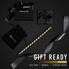 Load image into Gallery viewer, Women's Gold Crystal Magnetic Therapy Bracelet