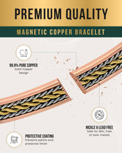Load image into Gallery viewer, Women’s Inlay Silver &amp; Gold Wire Copper Magnetic Therapy Bracelet Bangle