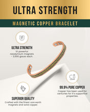 Load image into Gallery viewer, Women’s Inlay Silver &amp; Gold Wire Copper Magnetic Therapy Bracelet Bangle