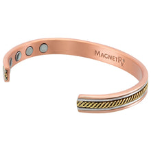 Load image into Gallery viewer, Women’s Twisted Inlay Copper Magnetic Therapy Bracelet Bangle