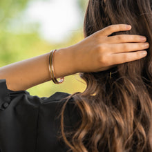 Load image into Gallery viewer, Women’s Twisted Inlay Copper Magnetic Therapy Bracelet Bangle