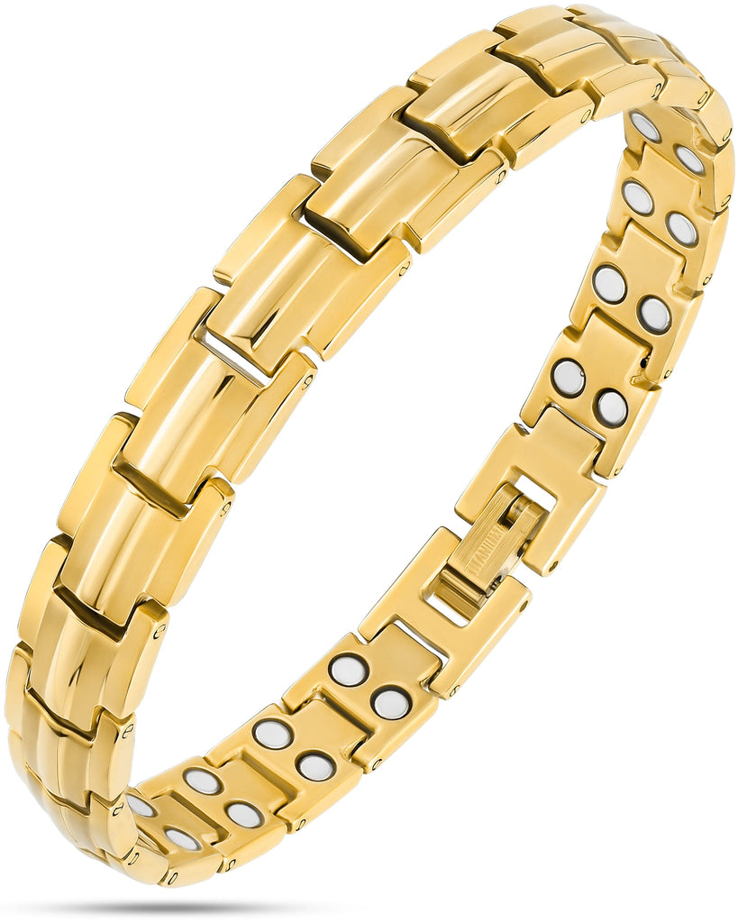 Women's Ultra Strength Gold Titanium Magnetic Therapy Bracelet