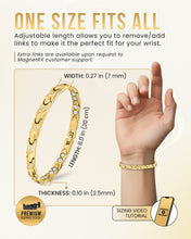 Load image into Gallery viewer, Women's Ultra Strength Magnetic Bracelet Crystal XO (Gold)