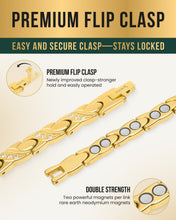 Load image into Gallery viewer, Women's Ultra Strength Magnetic Bracelet Crystal XO (Gold)
