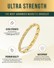 Load image into Gallery viewer, Women's Ultra Strength Magnetic Bracelet Crystal XO (Gold)