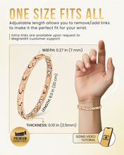 Load image into Gallery viewer, Women's Ultra Strength Magnetic Bracelet Crystal XO (Rose Gold)