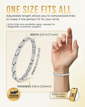 Load image into Gallery viewer, Women's Ultra Strength Magnetic Bracelet Crystal XO (Silver)