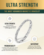 Load image into Gallery viewer, Women's Ultra Strength Magnetic Bracelet Crystal XO (Silver)