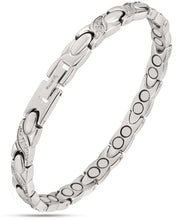 Load image into Gallery viewer, Women's Ultra Strength Magnetic Bracelet Crystal XO (Silver)