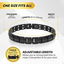 Load image into Gallery viewer, Women's Ultra Strength Magnetic Therapy Bracelet Black Titanium