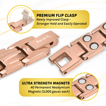 Load image into Gallery viewer, Women's Ultra Strength Magnetic Therapy Bracelet Rose Gold Titanium