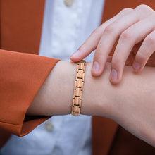 Load image into Gallery viewer, Women's Ultra Strength Magnetic Therapy Bracelet Rose Gold Titanium