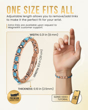 Load image into Gallery viewer, Women's Ultra Strength Pure Copper Magnetic Bracelet (Classic Turquoise)