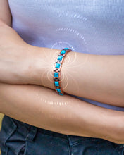 Load image into Gallery viewer, Women's Ultra Strength Pure Copper Magnetic Bracelet (Classic Turquoise)