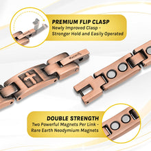 Load image into Gallery viewer, Women’s Ultra Strength Pure Copper Magnetic Bracelet (Cross)
