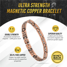 Load image into Gallery viewer, Women’s Ultra Strength Pure Copper Magnetic Bracelet (Cross)
