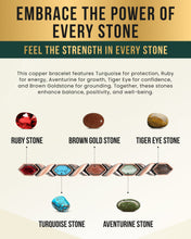 Load image into Gallery viewer, Women's Ultra Strength Pure Copper Magnetic Bracelet (Mixed Stones)