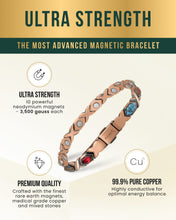 Load image into Gallery viewer, Women's Ultra Strength Pure Copper Magnetic Bracelet (Mixed Stones)