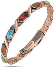 Load image into Gallery viewer, Women's Ultra Strength Pure Copper Magnetic Bracelet (Mixed Stones)