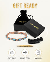 Load image into Gallery viewer, Women's Ultra Strength Pure Copper Magnetic Bracelet (Turquoise XO)