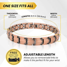 Load image into Gallery viewer, Women's Ultra Strength Pure Copper Magnetic Therapy Bracelet (Classic)