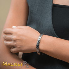 Load image into Gallery viewer, Women's Ultra Strength Silver Titanium Magnetic Therapy Bracelet