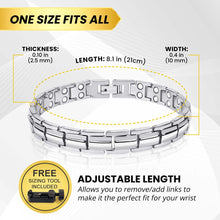 Load image into Gallery viewer, Women's Ultra Strength Silver Titanium Magnetic Therapy Bracelet