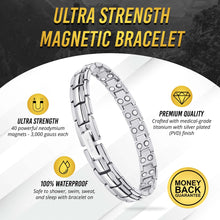 Load image into Gallery viewer, Women's Ultra Strength Silver Titanium Magnetic Therapy Bracelet