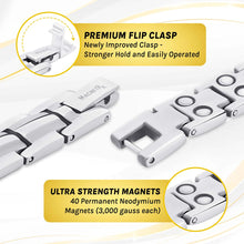 Load image into Gallery viewer, Women's Ultra Strength Silver Titanium Magnetic Therapy Bracelet