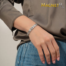 Load image into Gallery viewer, Women's Ultra Strength Silver Titanium Magnetic Therapy Bracelet