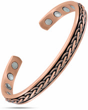 Load image into Gallery viewer, Woven Inlay Copper Magnetic Therapy Bracelet Bangle for Men &amp; Women