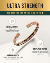 Load image into Gallery viewer, Woven Inlay Copper Magnetic Therapy Bracelet Bangle for Men &amp; Women