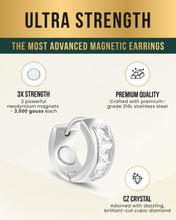Load image into Gallery viewer, Crystal Magnetic Therapy Earrings for Women (Silver)