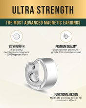 Load image into Gallery viewer, Polished Magnetic Therapy Earrings for Women (Silver)
