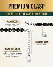 Load image into Gallery viewer, Magnetic Hematite Necklace (6mm Faceted Beads)