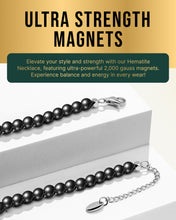 Load image into Gallery viewer, Magnetic Hematite Necklace (6mm Round Beads)