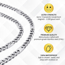 Load image into Gallery viewer, Magnetic Therapy Necklace Stainless Steel Curb Chain
