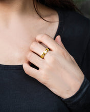 Load image into Gallery viewer, Crystal Magnetic Therapy Ring (Gold)